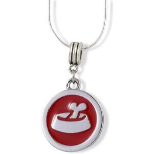 Dog Food Bowl with Bone Charm Snake Chain Necklace Jewelry